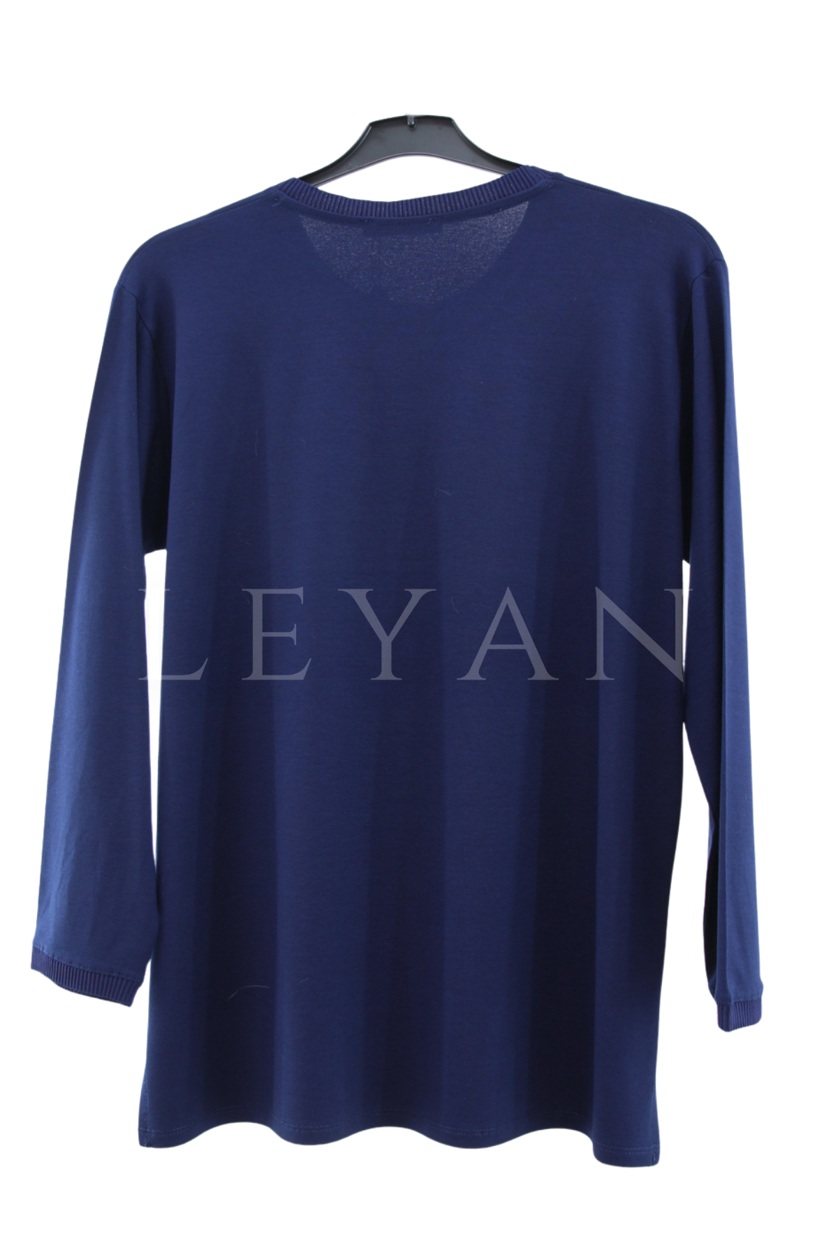 Mutlu Ertan Uzun Kollu Baklava Taşlı Bluz- LYN04525 Lacivert