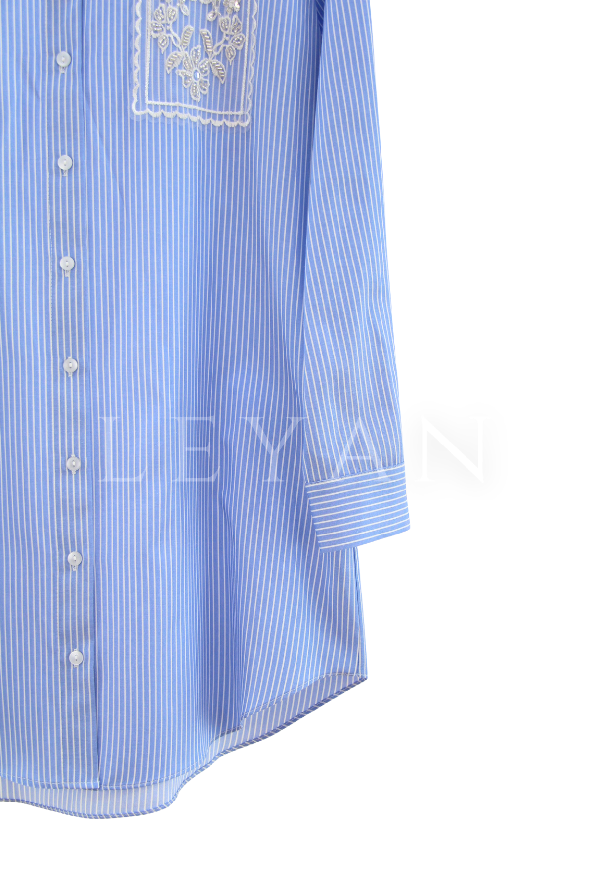 Levidor Cebi İşlemeli Gömlek- LYN04526 Mavi