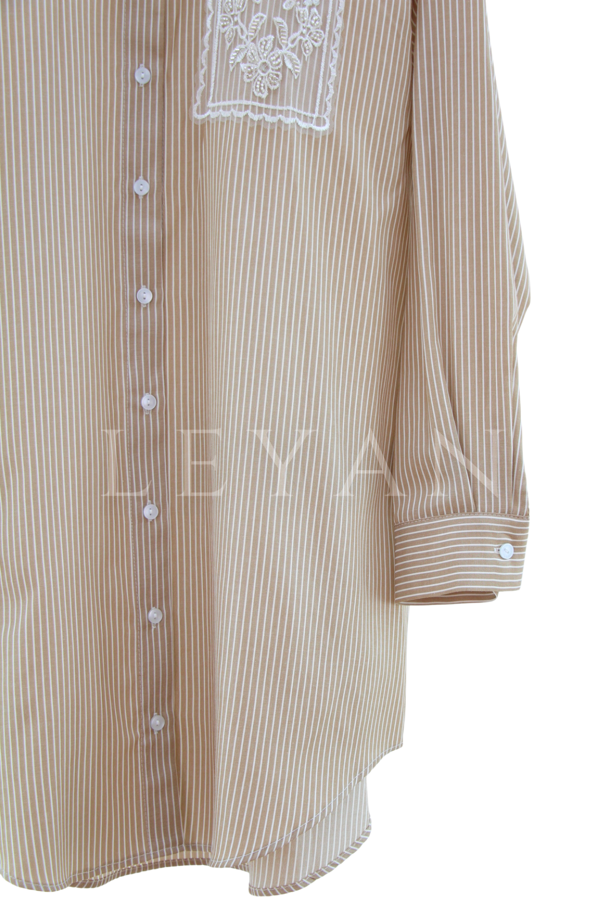 Levidor Cebi İşlemeli Gömlek- LYN04526 Bej