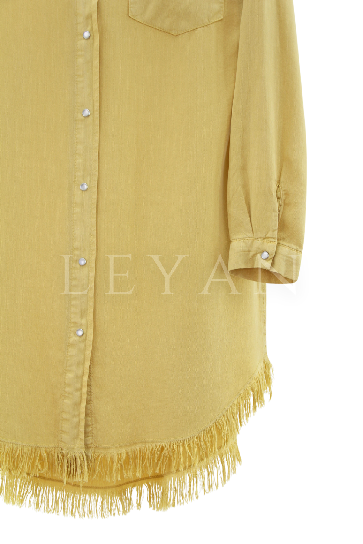 Püskül Detaylı Tensel Gömlek- LYN04528 Sarı