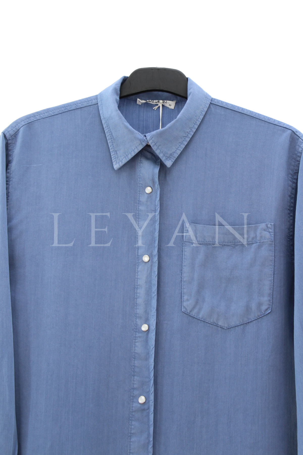 Püskül Detaylı Tensel Gömlek- LYN04528 Mavi