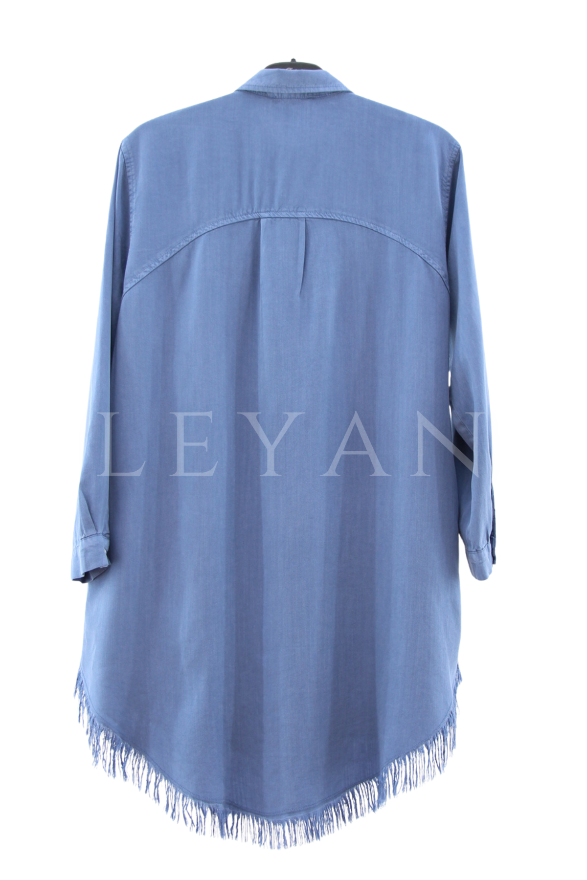 Püskül Detaylı Tensel Gömlek- LYN04528 Mavi