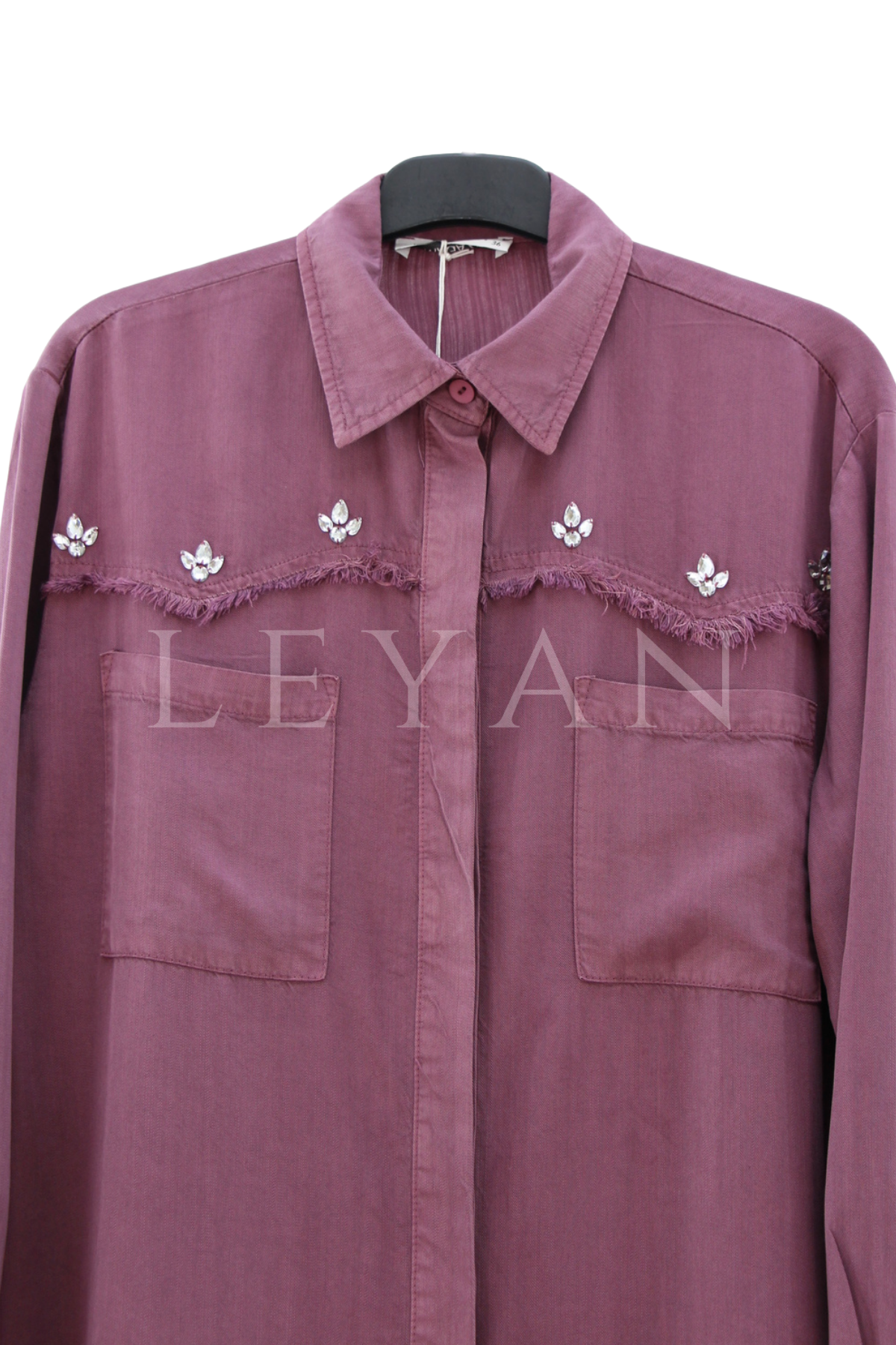 Taşlı Tensel Gömlek- LYN04531 Gül Kurusu