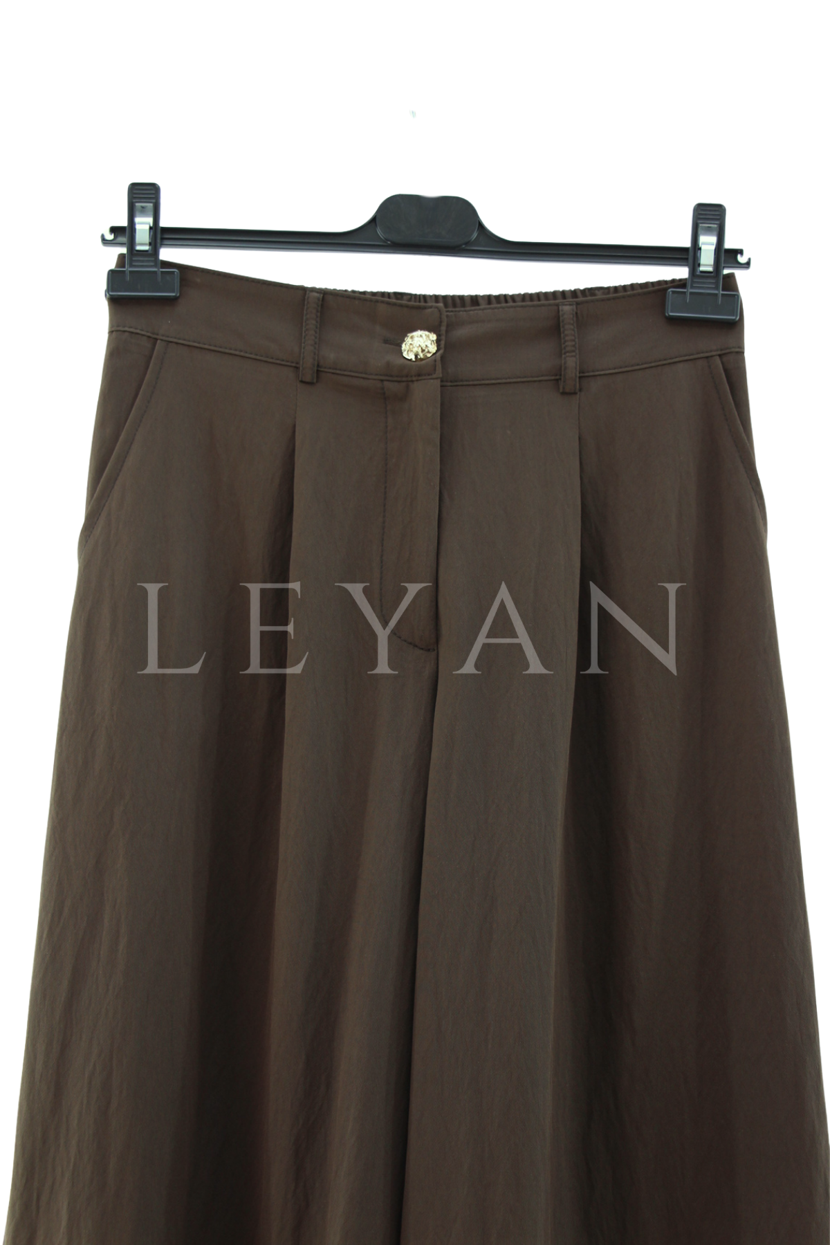Sentez Abelia Kısa Geniş Paça Pantolon- LYN04542 Kahve