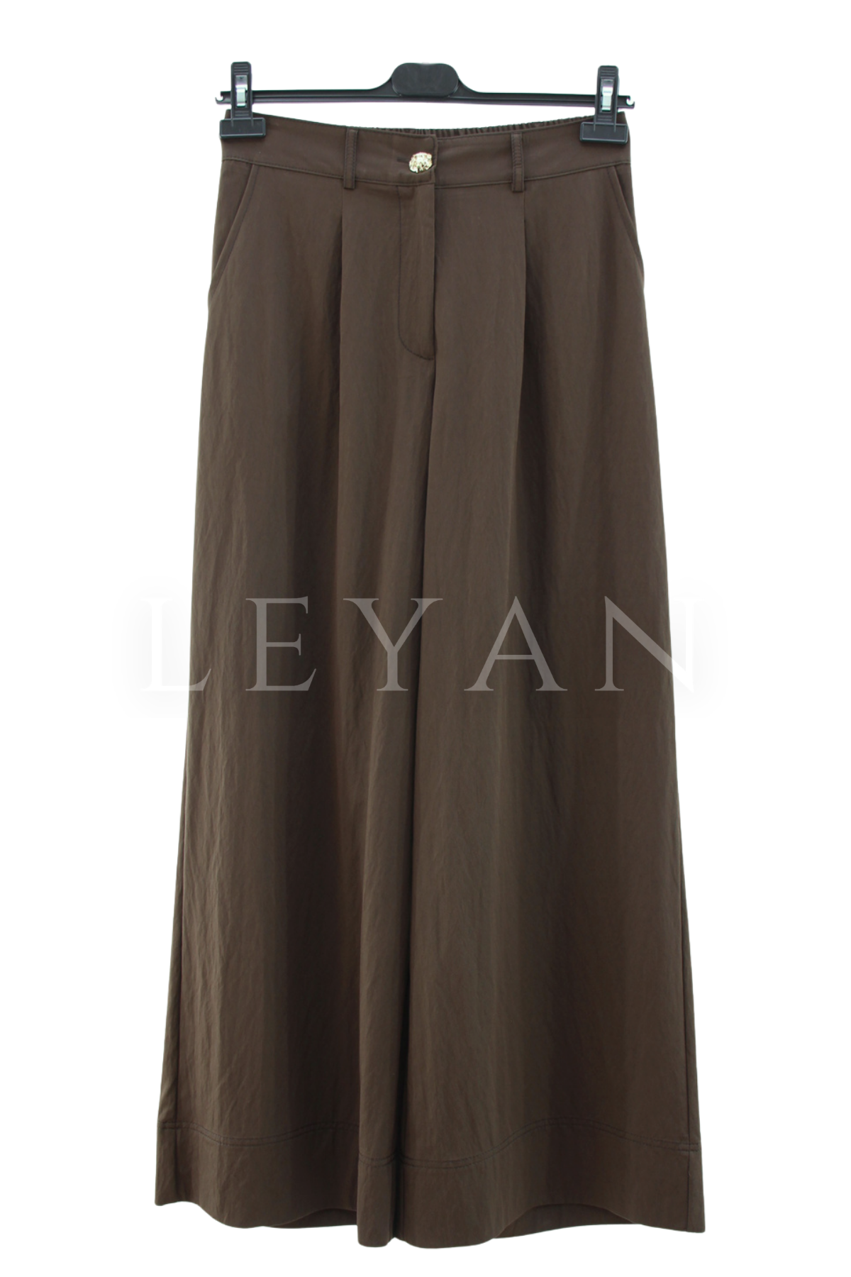 Sentez Abelia Kısa Geniş Paça Pantolon- LYN04542 Kahve
