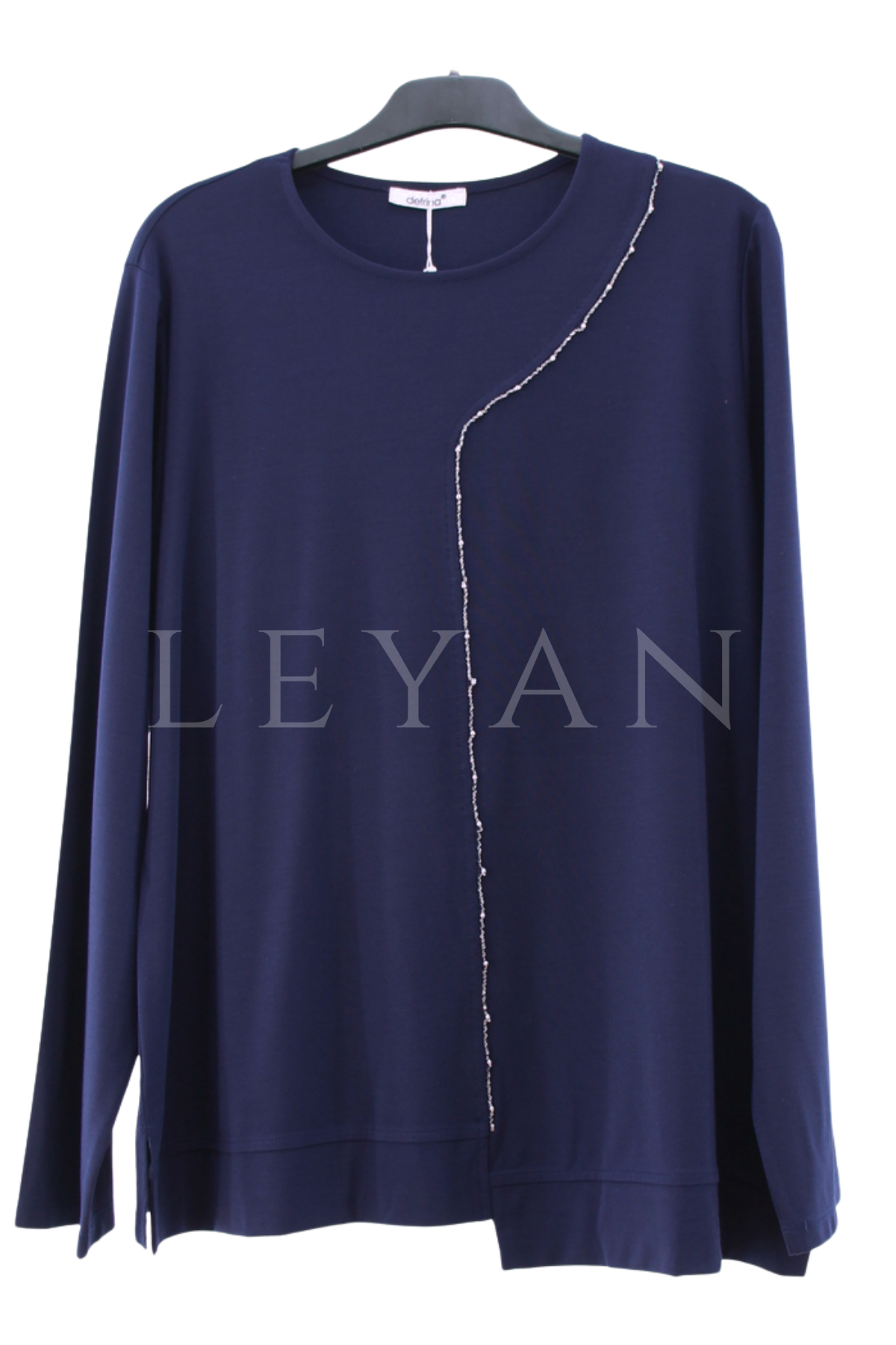 Defrina Zincir Detaylı Bluz- LYN04543 Lacivert