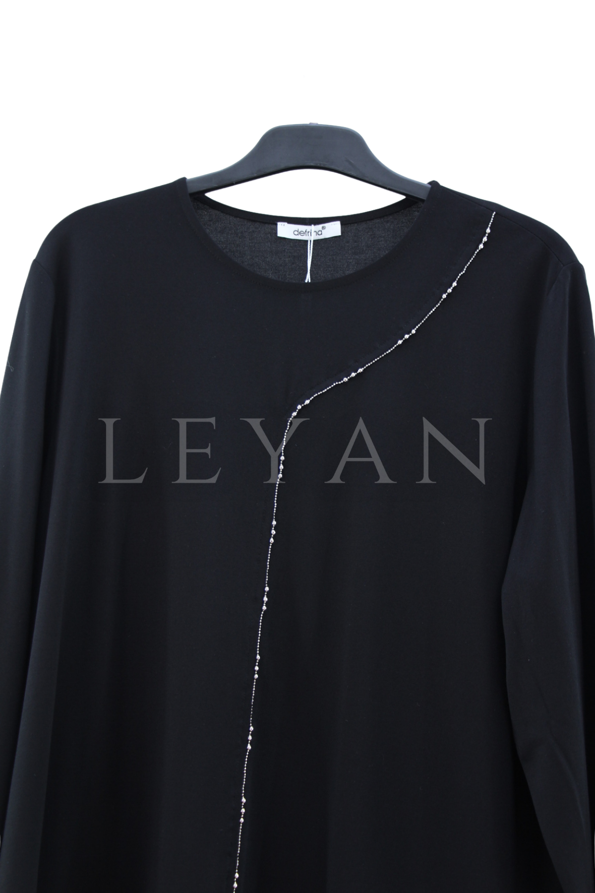 Defrina Zincir Detaylı Bluz- LYN04543 Siyah