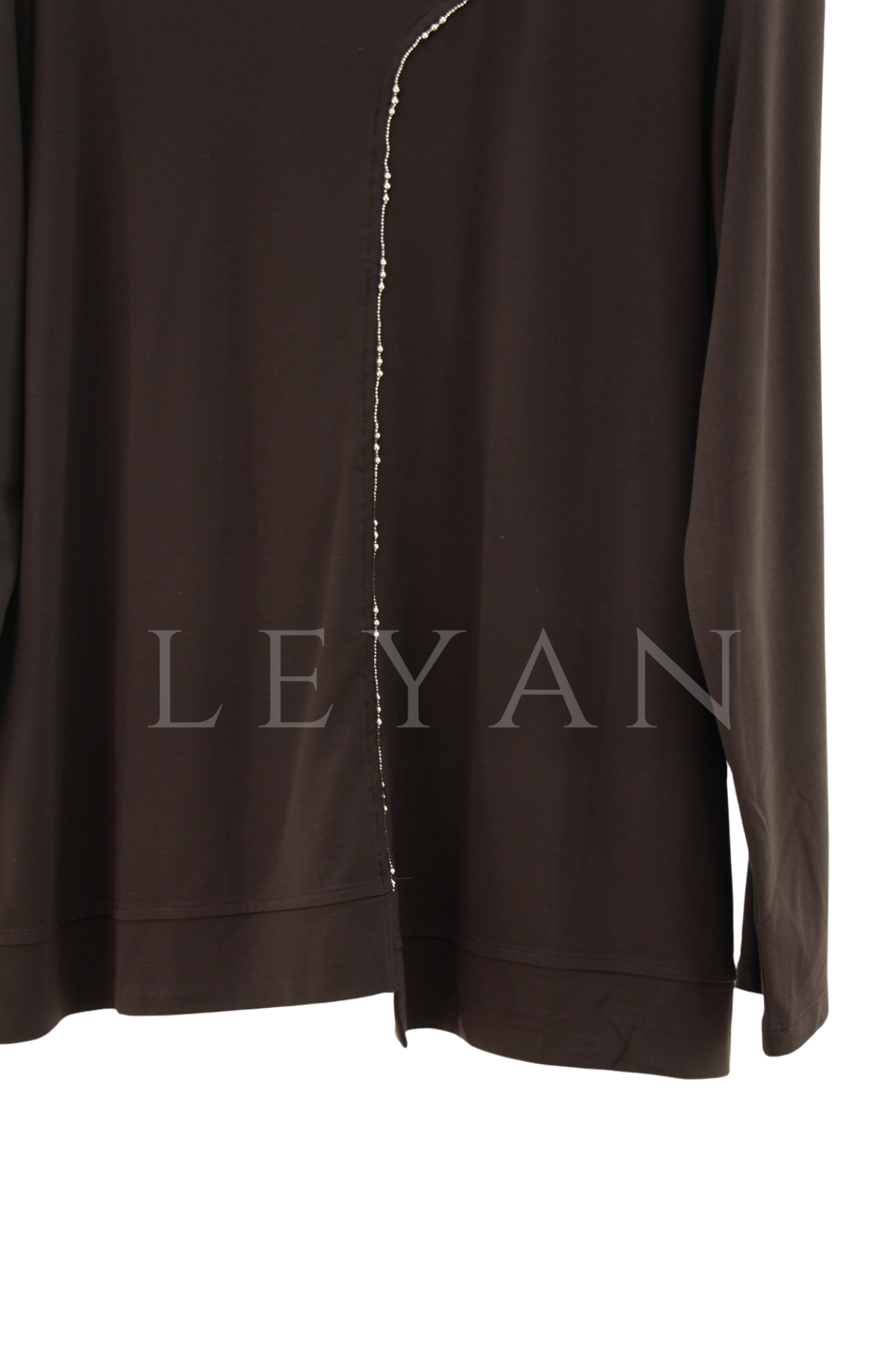 Defrina Zincir Detaylı Bluz- LYN04543 Kahve