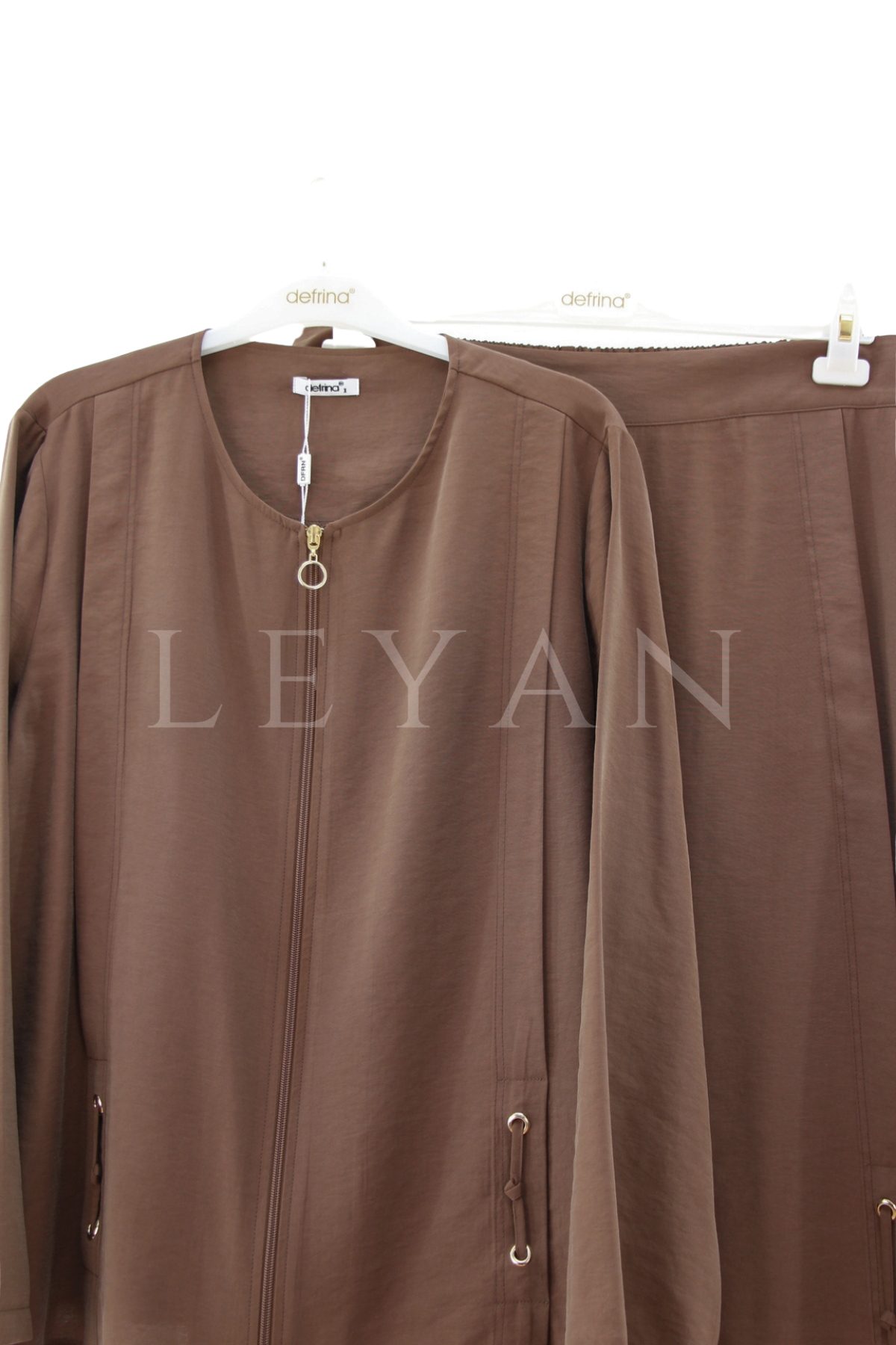 Defrina Fermuarlı Takım- LYN04549 Kahve