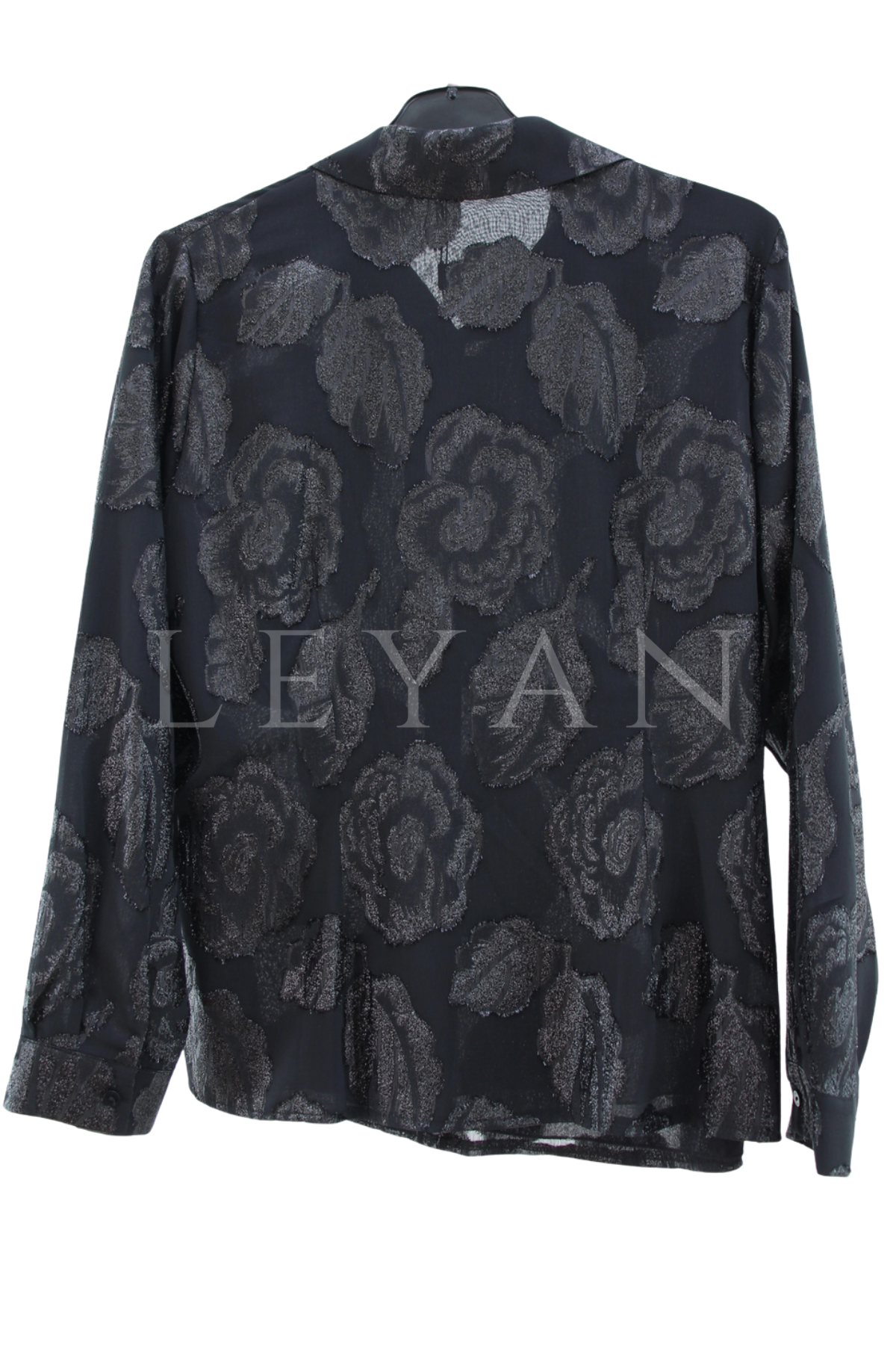 Femina Jakakarlı Şifon Gömlek- LYN04552 Siyah