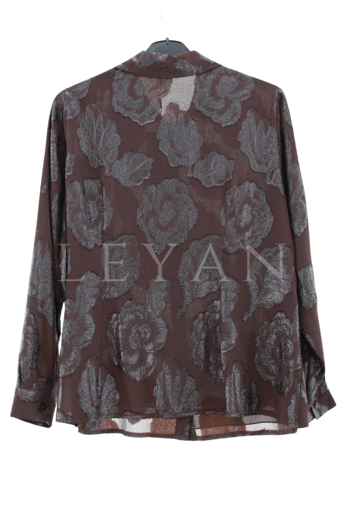 Femina Jakakarlı Şifon Gömlek- LYN04552 Kahve