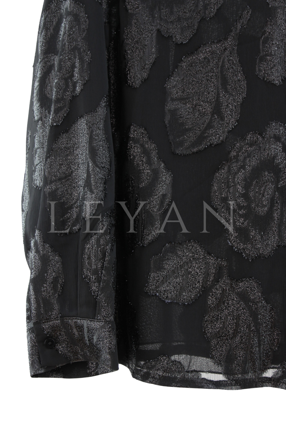 Femina Jakakarlı Şifon Gömlek- LYN04552 Siyah