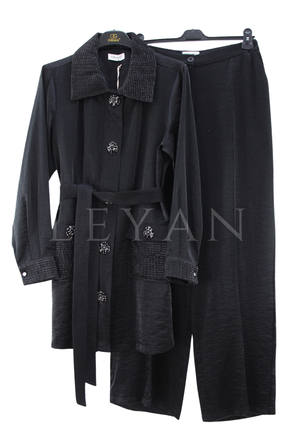 Orhan Store Pantolonlu Takım- LYN04556 Siyah