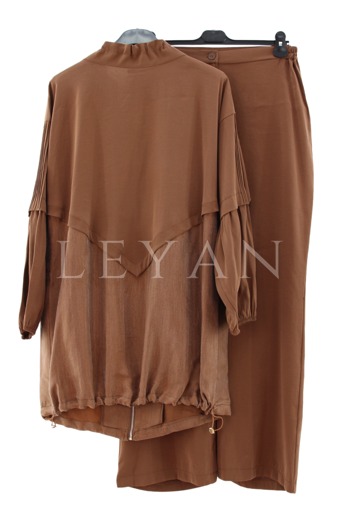 Orhan Store Taş Detaylı Pantolonlu Takım- LYN04574 Kahve
