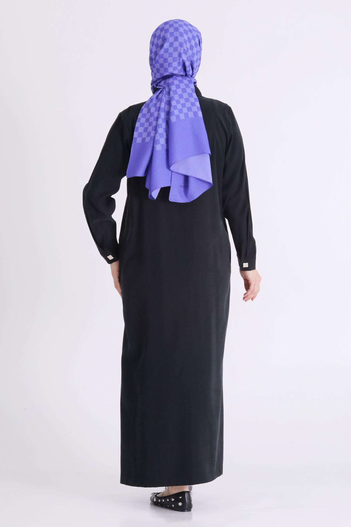 Behrem Fermuar Detaylı Ferace- LYN04575 Siyah