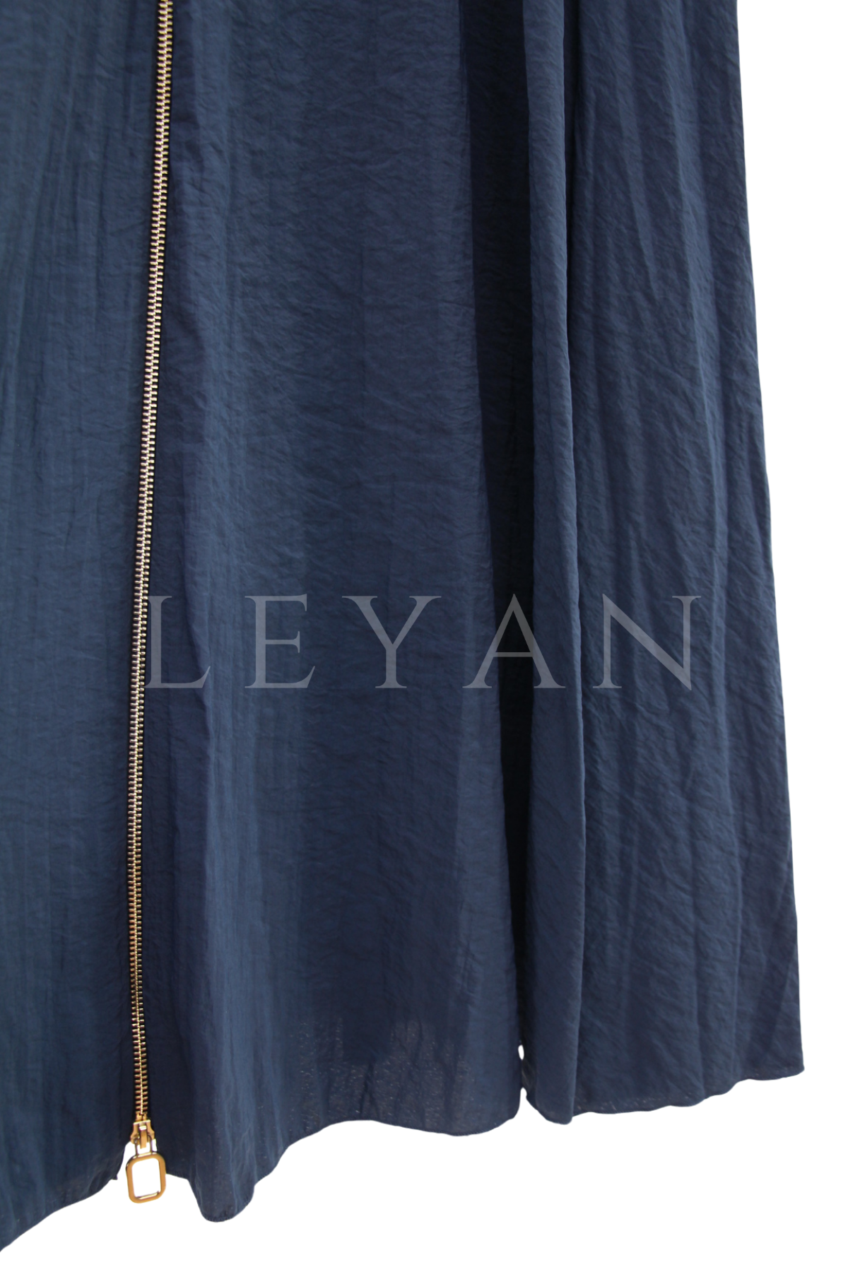 Sentez Fermuarlı Kırıştırma Etek- LYN04579 Lacivert