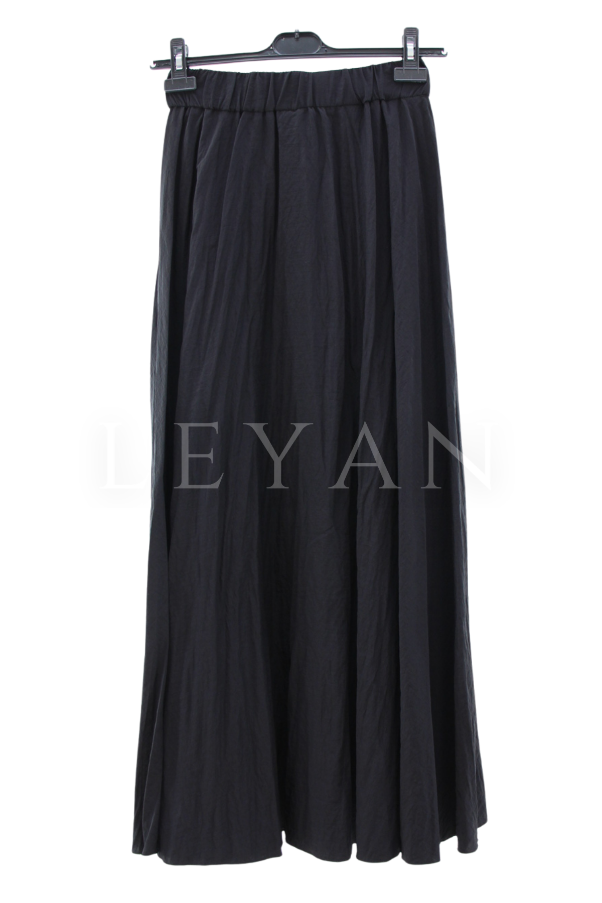 Sentez Fermuarlı Kırıştırma Etek- LYN04579 Siyah