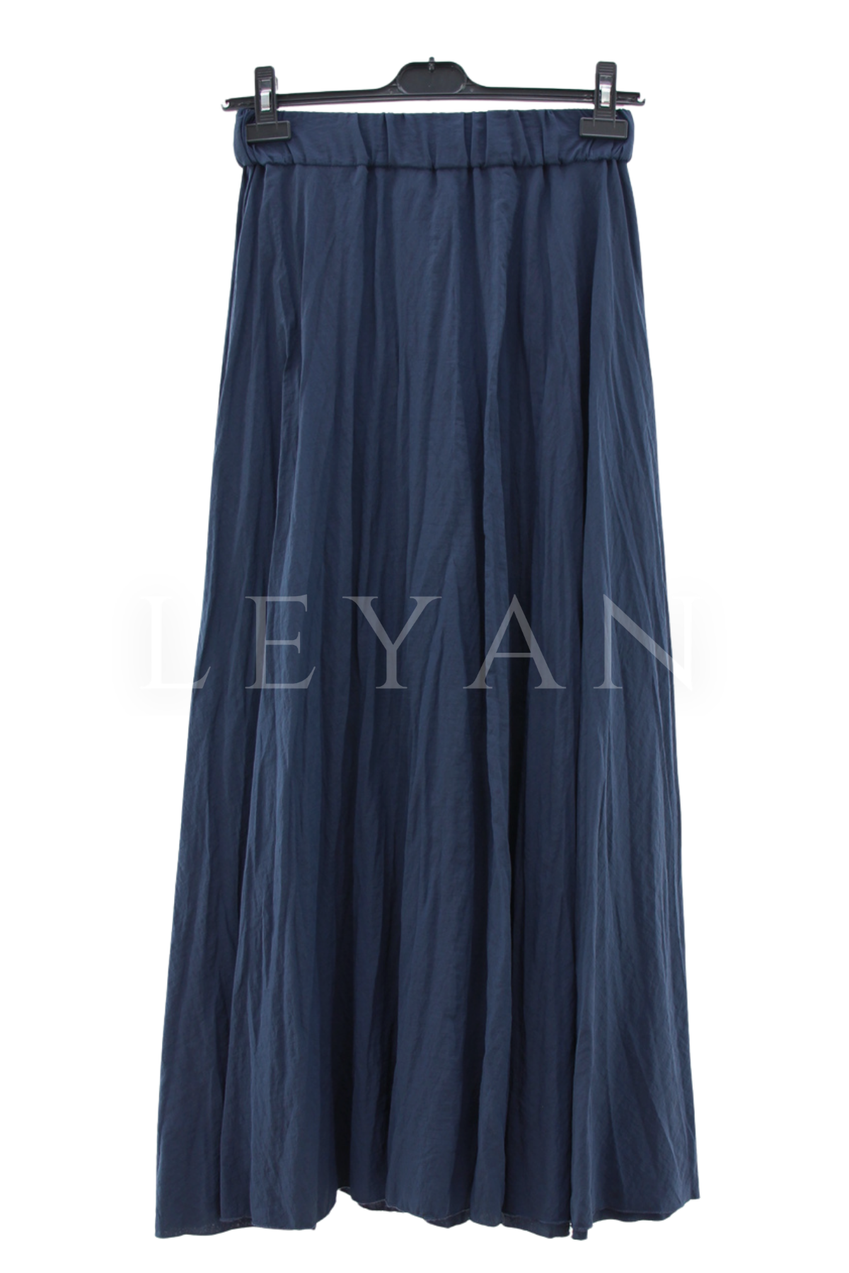Sentez Fermuarlı Kırıştırma Etek- LYN04579 Lacivert