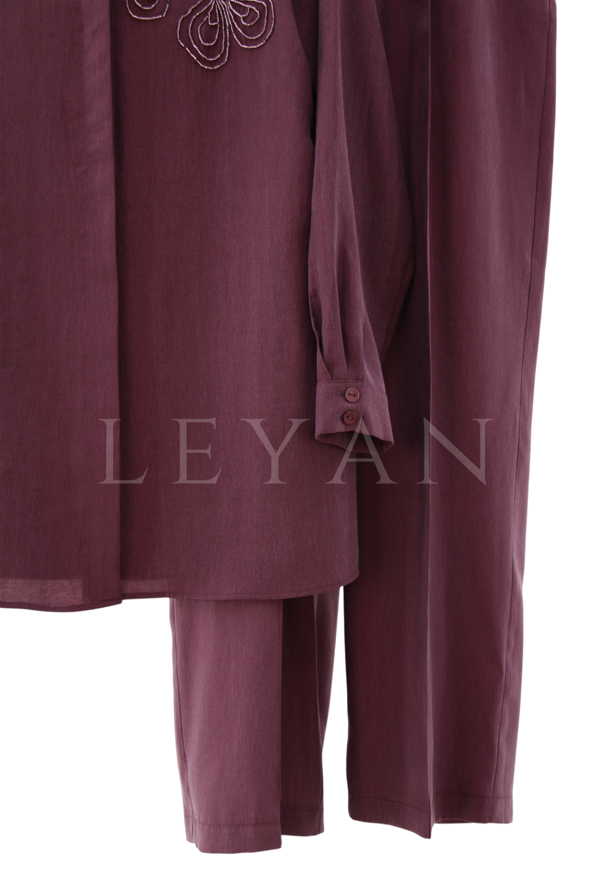 Nuss İşlemeli Takım- LYN04580 Mürdüm