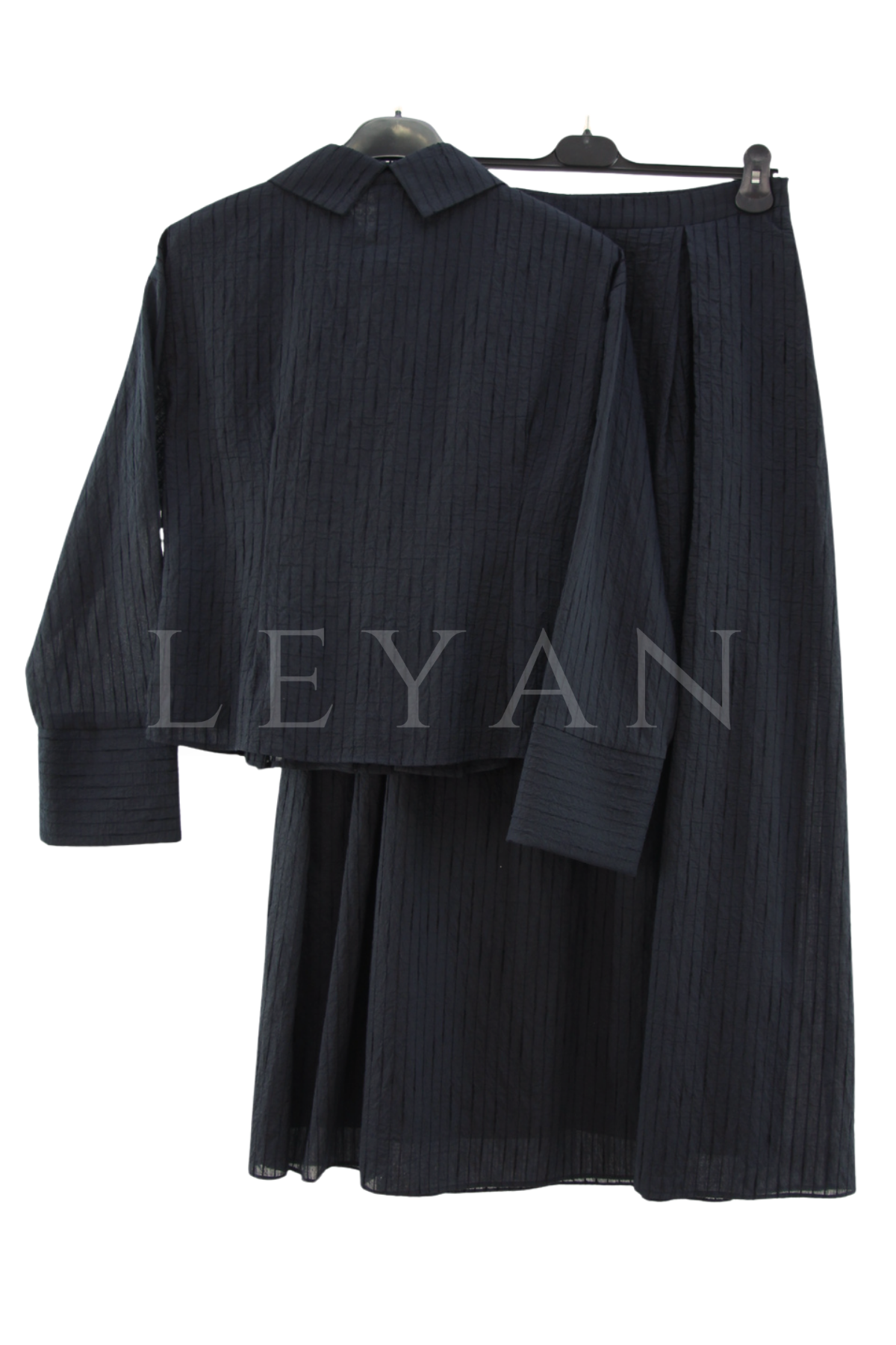 Orhan Store Düğmeli Etekli Takım- LYN04582 Siyah