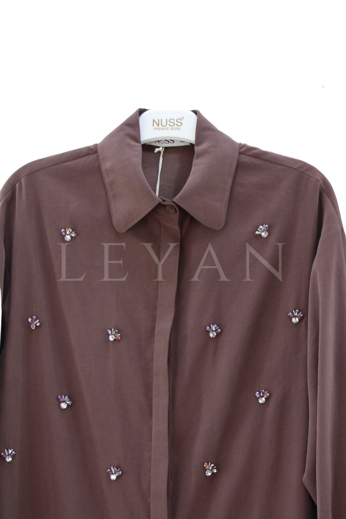 Nuss Taşlı Takım- LYN04583 Kahve