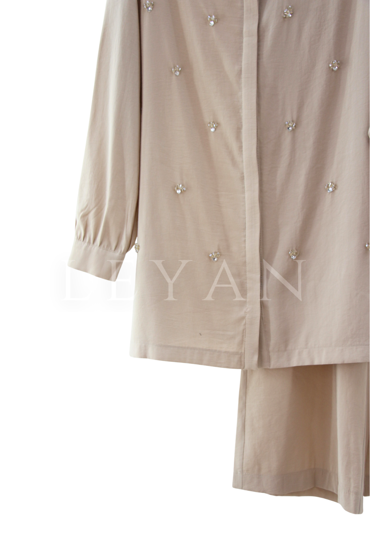 Nuss Taşlı Takım- LYN04583 Bej