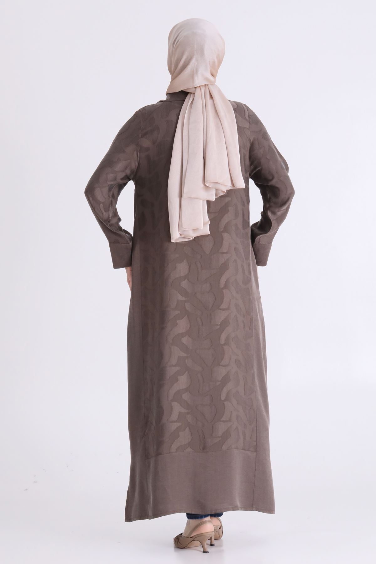Behrem Jakarlı Ferace- LYN04589 Koyu Vizon
