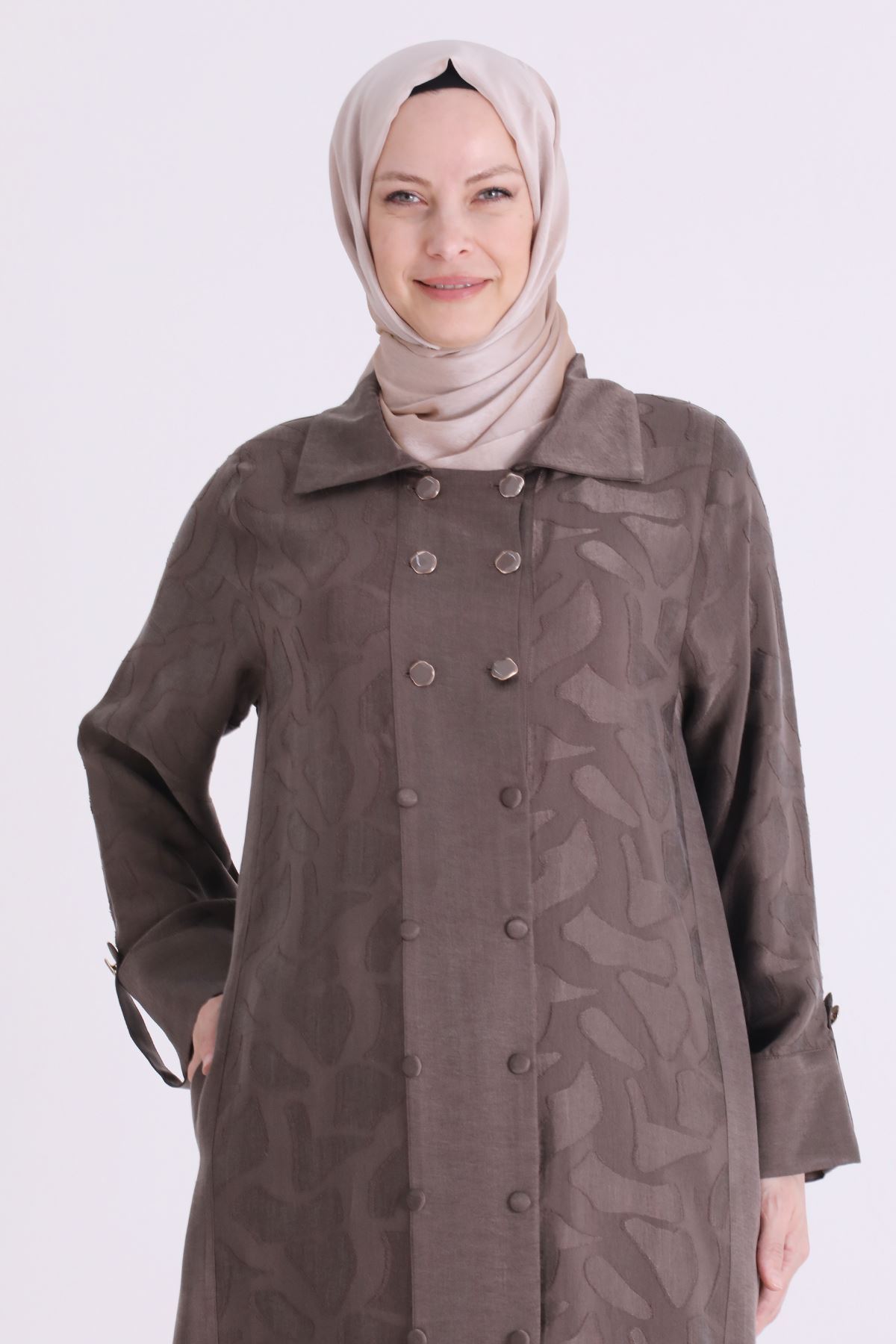 Behrem Jakarlı Ferace- LYN04589 Koyu Vizon