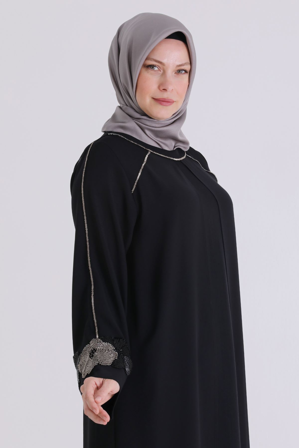 Behrem İşleme Detaylı Abiye Takım- LYN04590 Siyah
