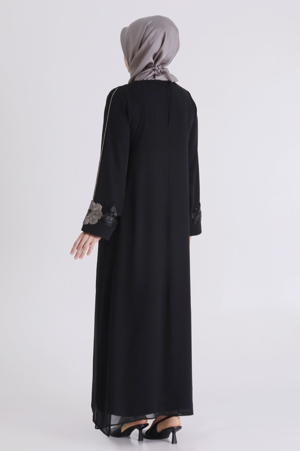 Behrem İşleme Detaylı Abiye Takım- LYN04590 Siyah