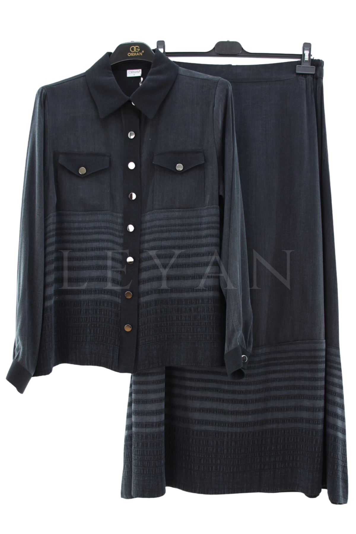 Orhan Store Qupra Etekli Takım- LYN04593 Siyah