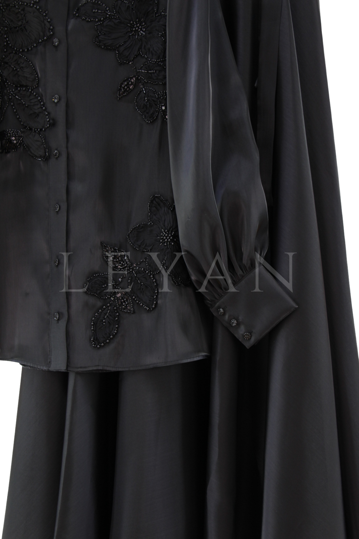 Orhan Store İşlemeli Etekli Takım- LYN04594 Siyah