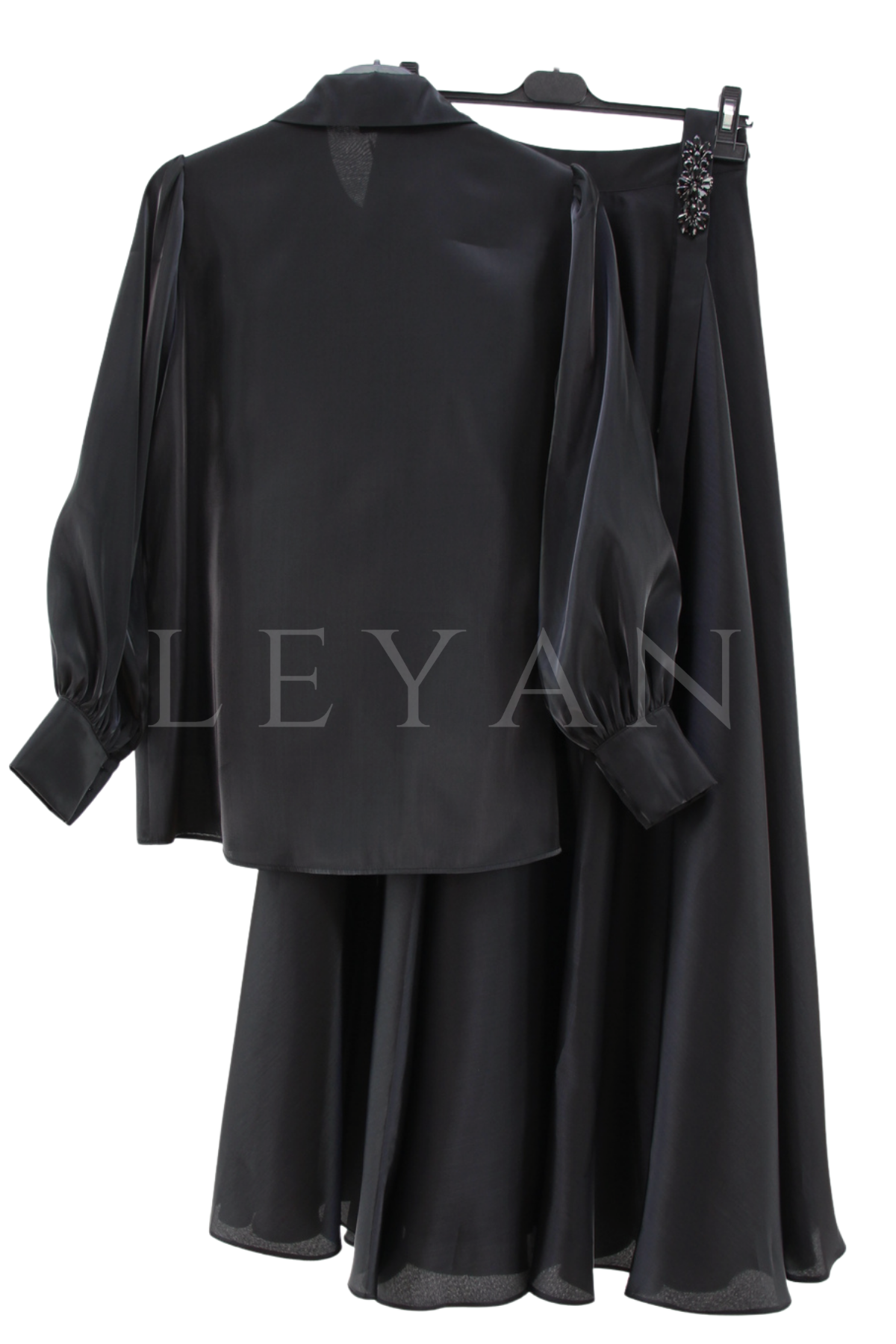Orhan Store İşlemeli Etekli Takım- LYN04594 Siyah