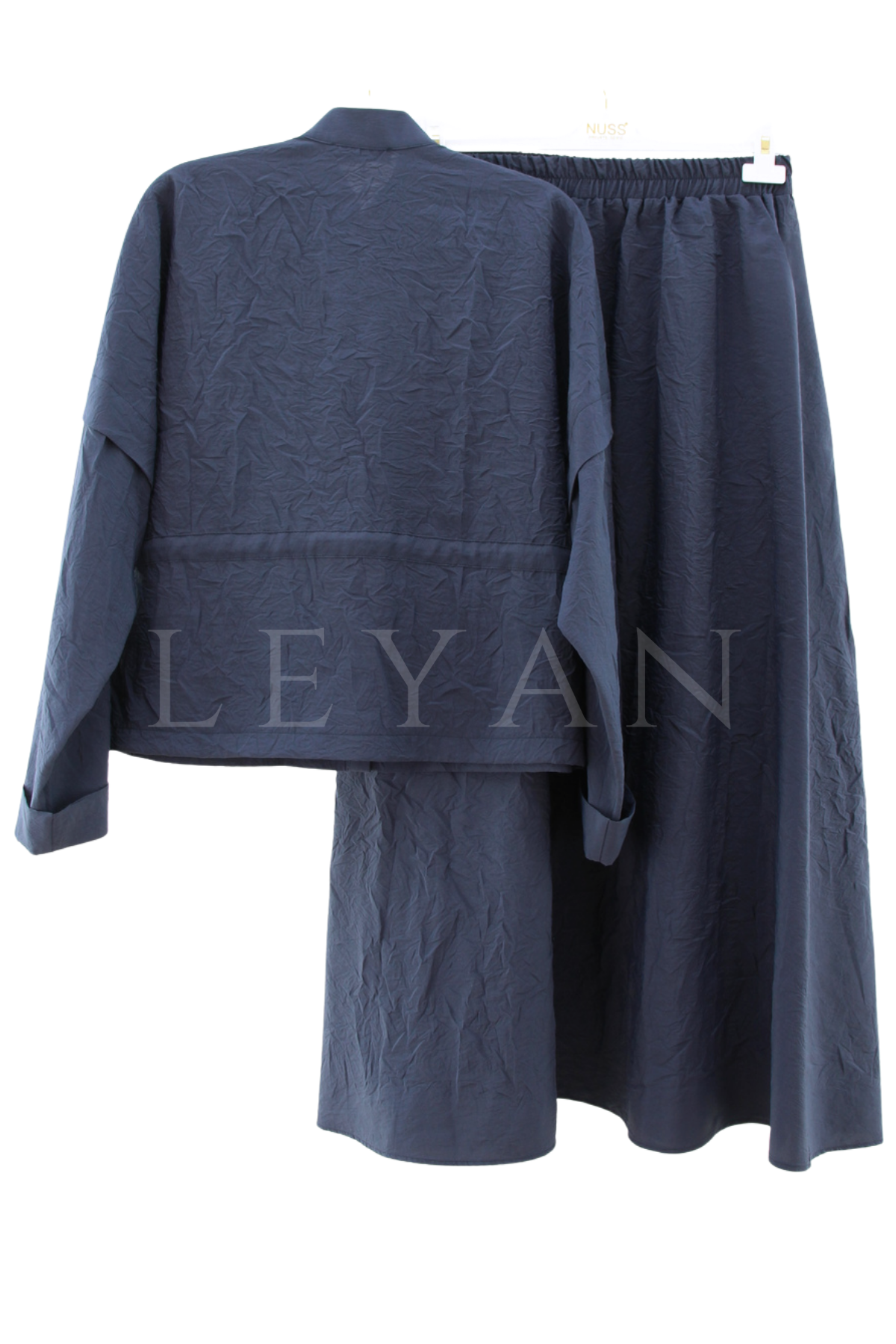 Nuss Beli Büzgülü Etekli Takım- LYN04595 Lacivert