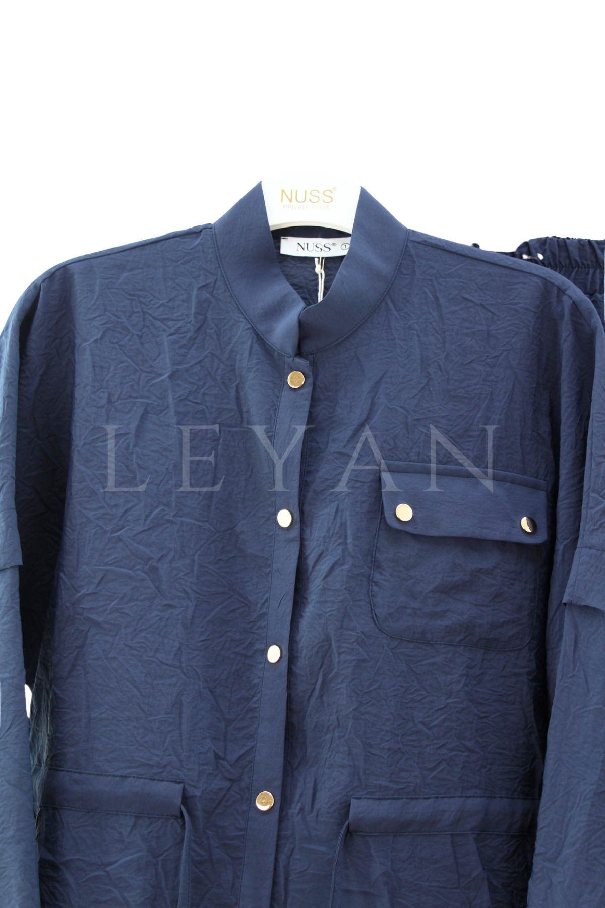 Nuss Beli Büzgülü Etekli Takım- LYN04595 Lacivert