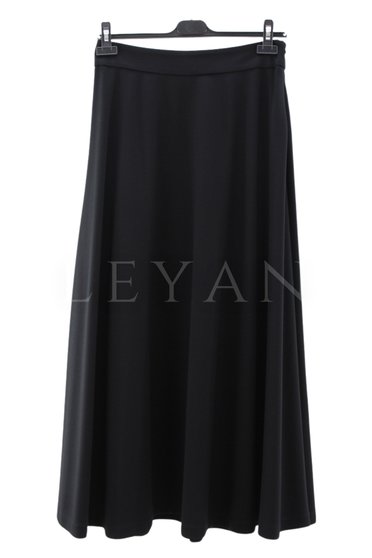 Sentez Rozie Yanı Fermuarlı Kloş Etek- LYN04596 Siyah