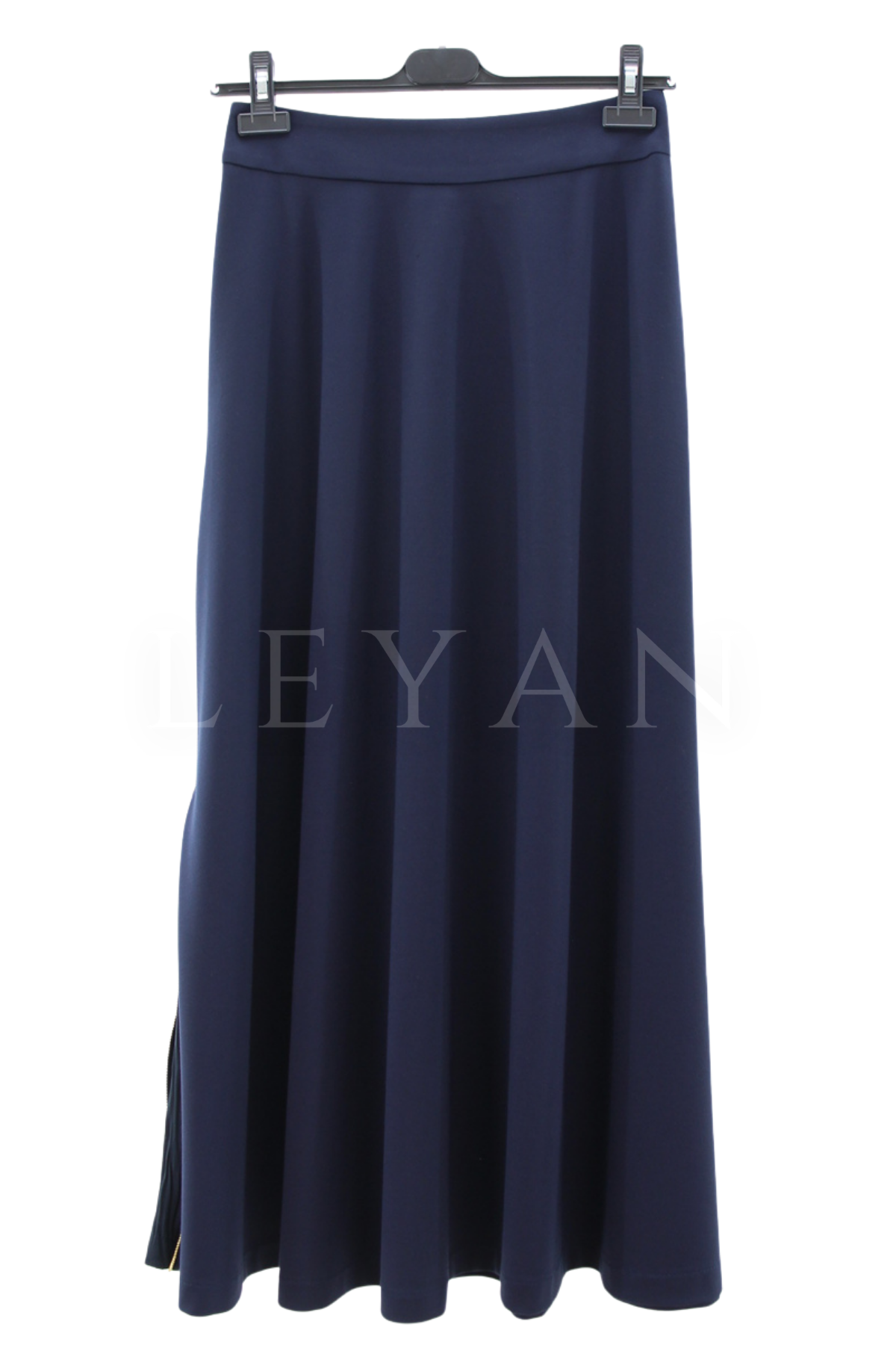 Sentez Rozie Yanı Fermuarlı Kloş Etek- LYN04596 Lacivert