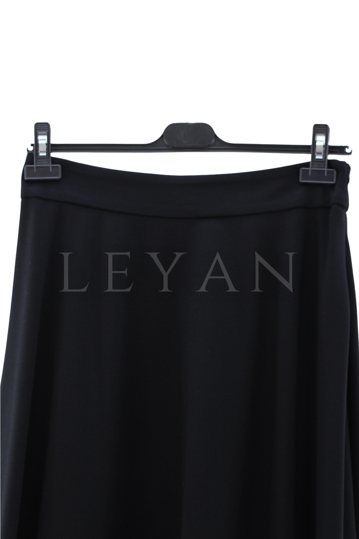 Sentez Rozie Yanı Fermuarlı Kloş Etek- LYN04596 Siyah