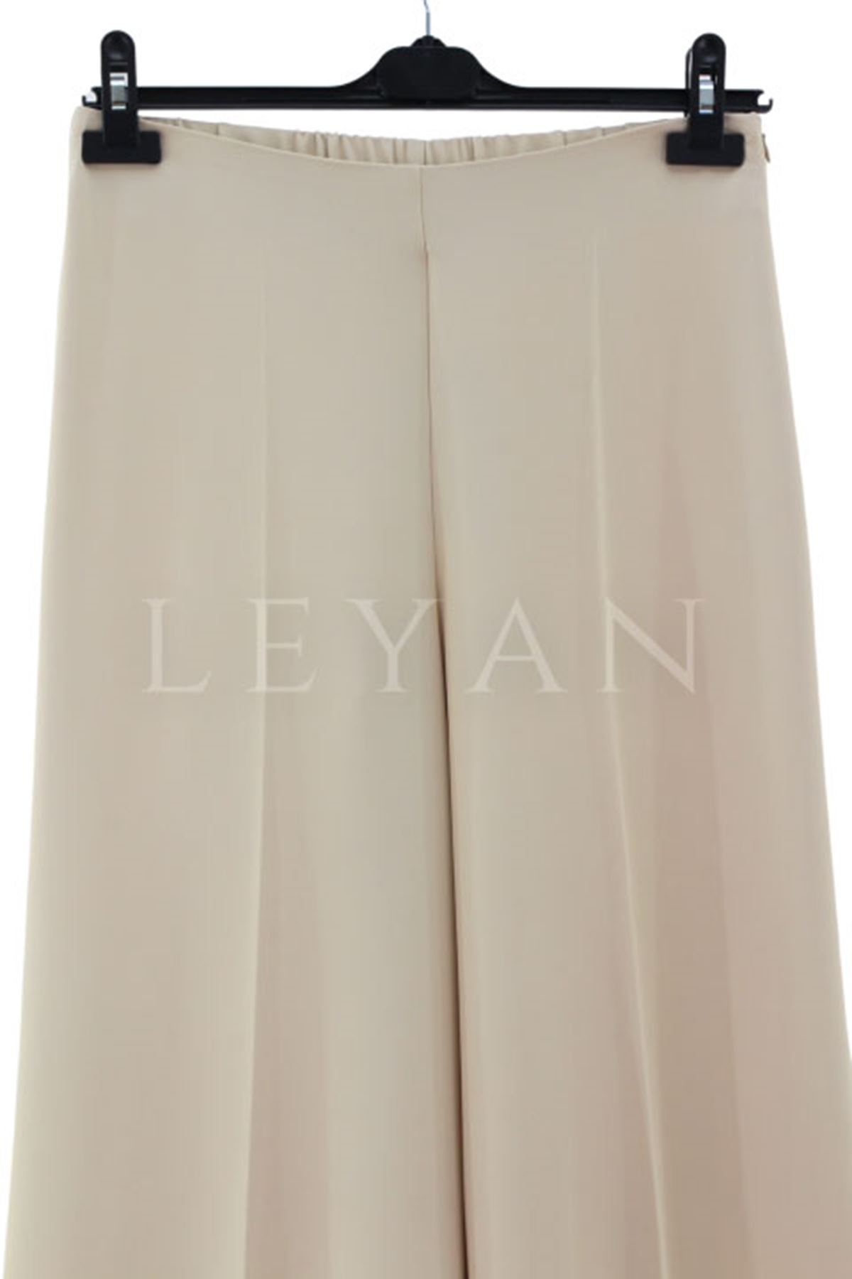 Sentez Geniş Paça Pantolon- LYN03751 Taş