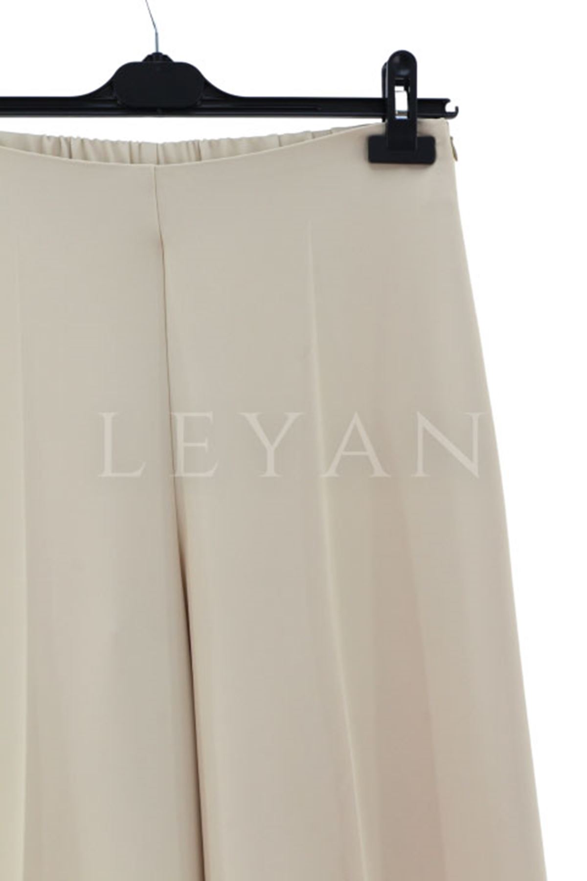 Sentez Geniş Paça Pantolon- LYN03751 Taş