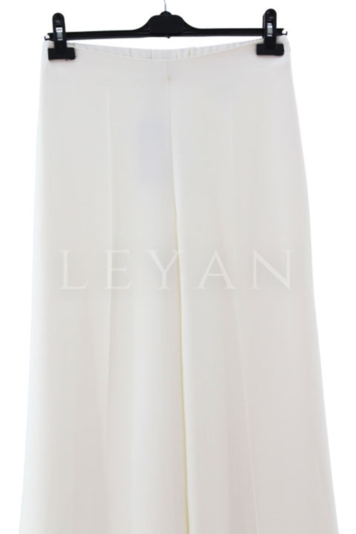 Sentez Geniş Paça Pantolon- LYN03751 Ekru