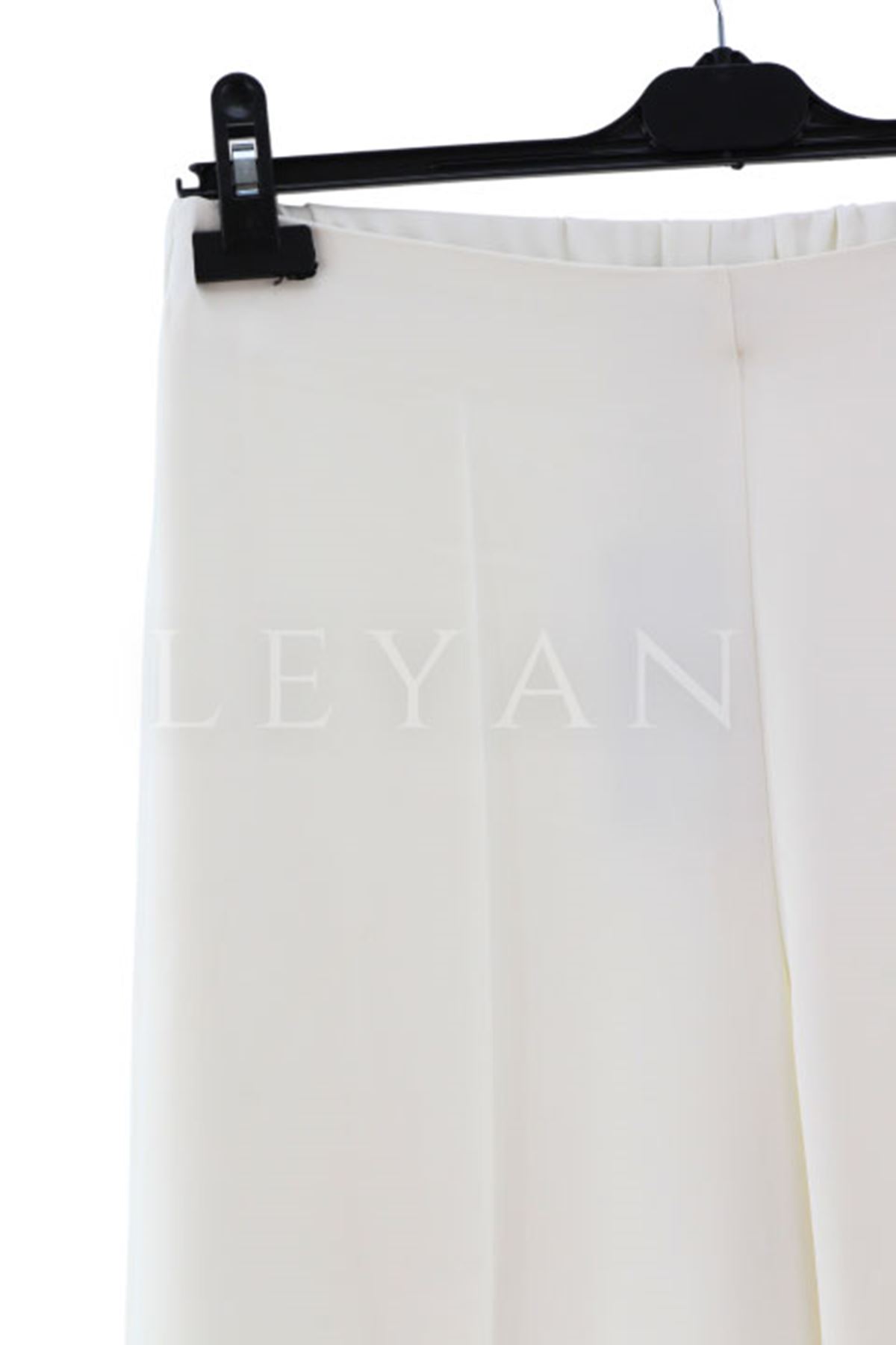 Sentez Geniş Paça Pantolon- LYN03751 Ekru
