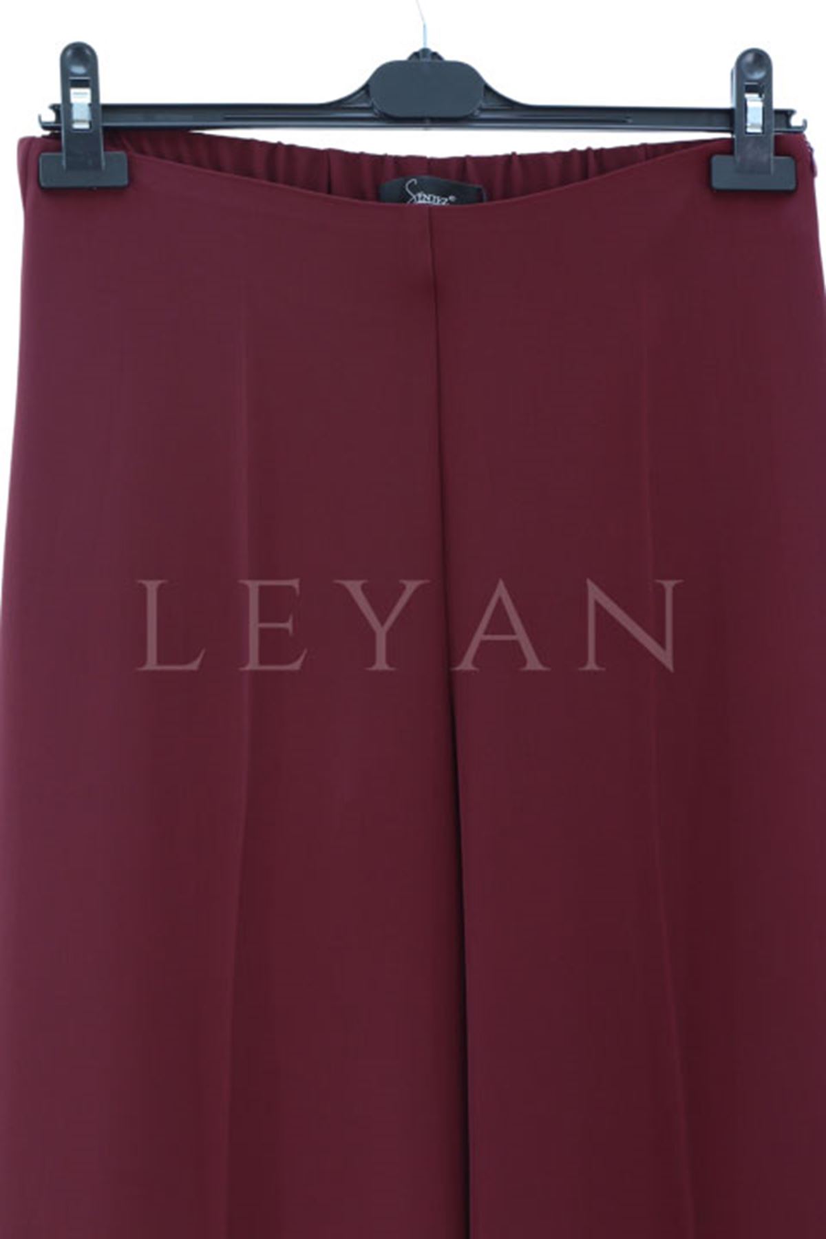 Sentez Geniş Paça Pantolon- LYN03751 Bordo