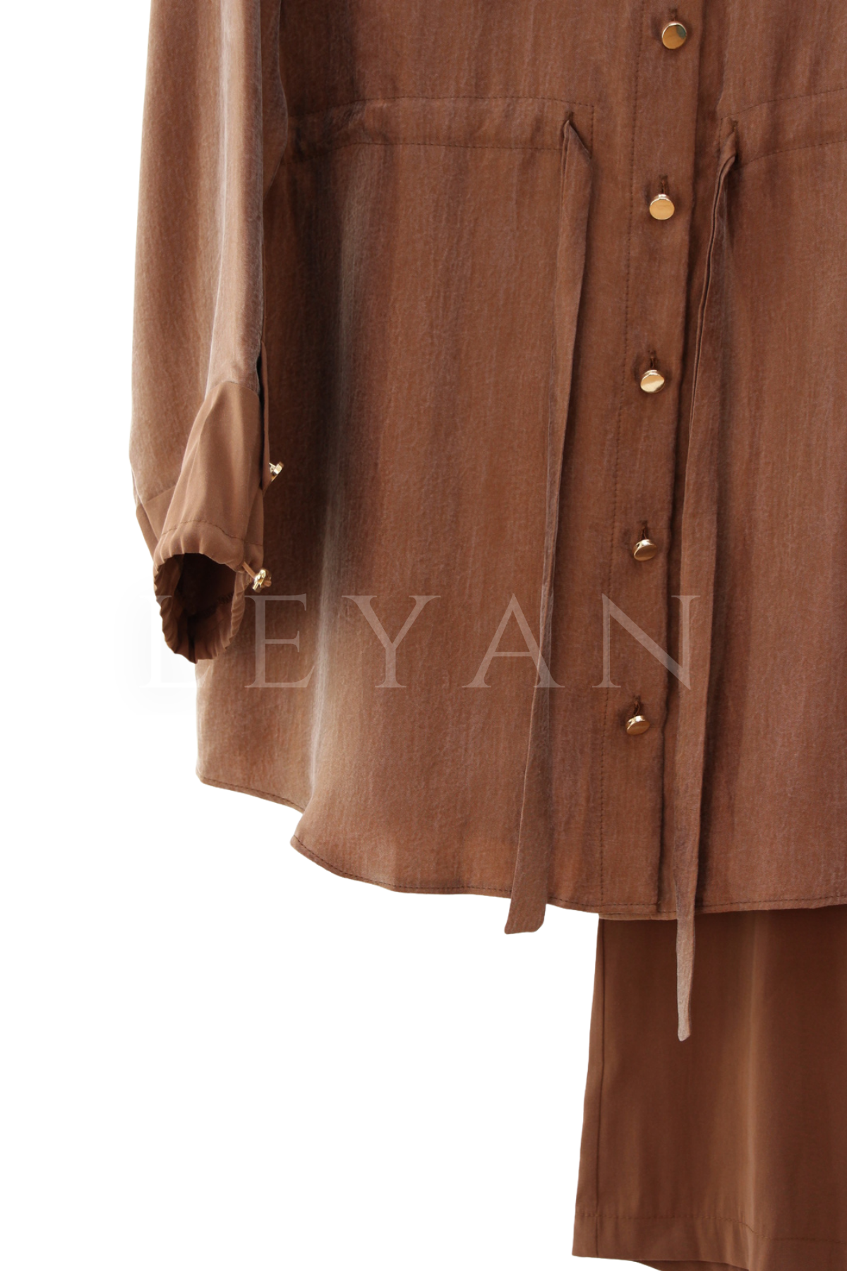 Orhan Store Cebi Taşlı Takım- LYN04606 Kahverengi