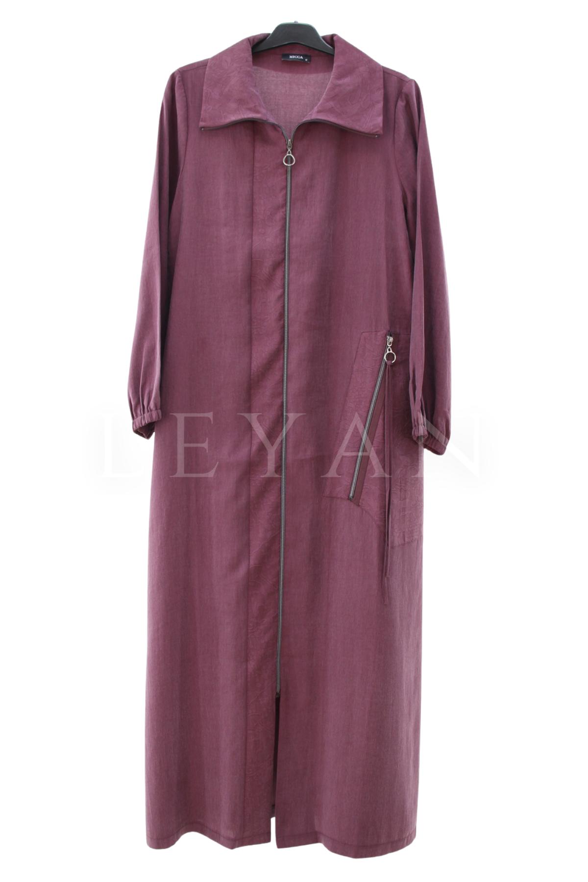 Micca Yakma Detaylı Ferace- LYN04610 Bordo