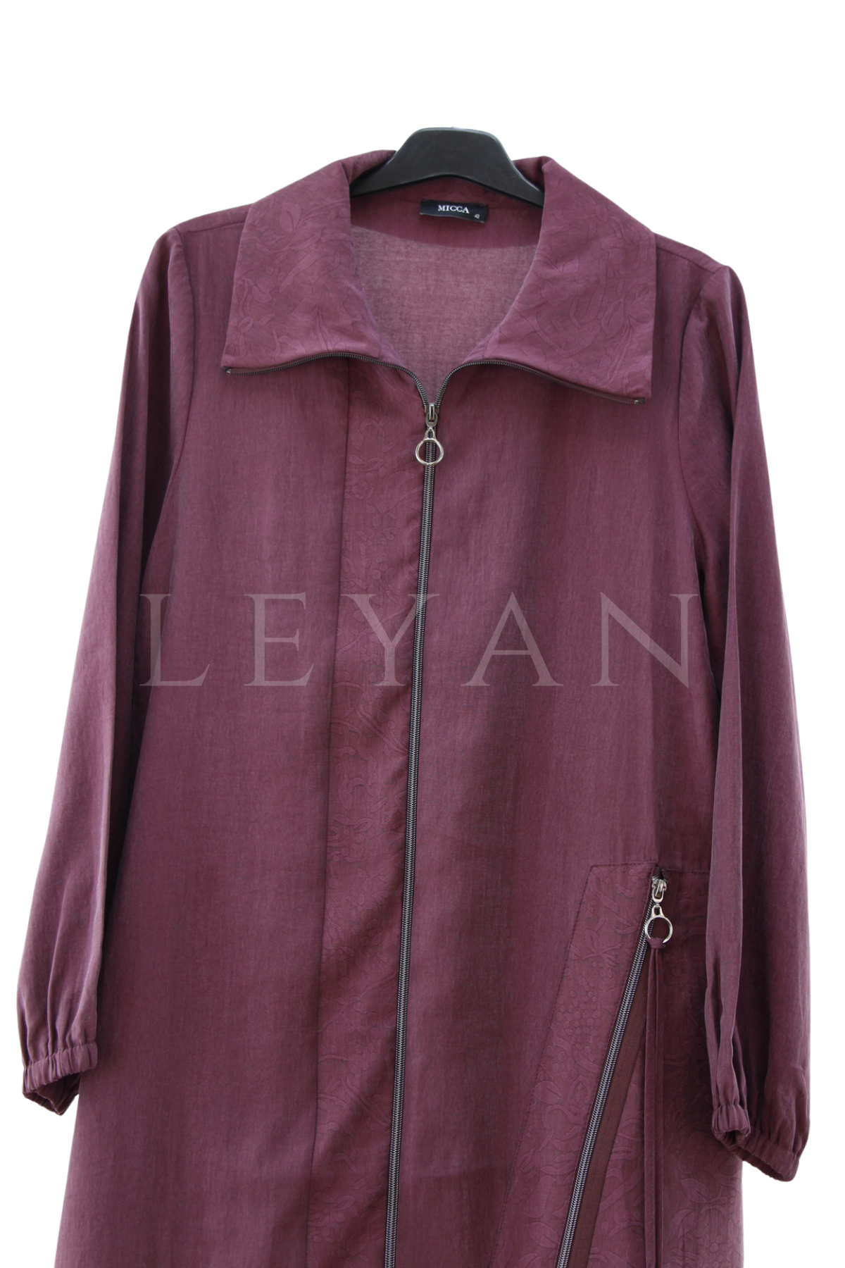 Micca Yakma Detaylı Ferace- LYN04610 Bordo