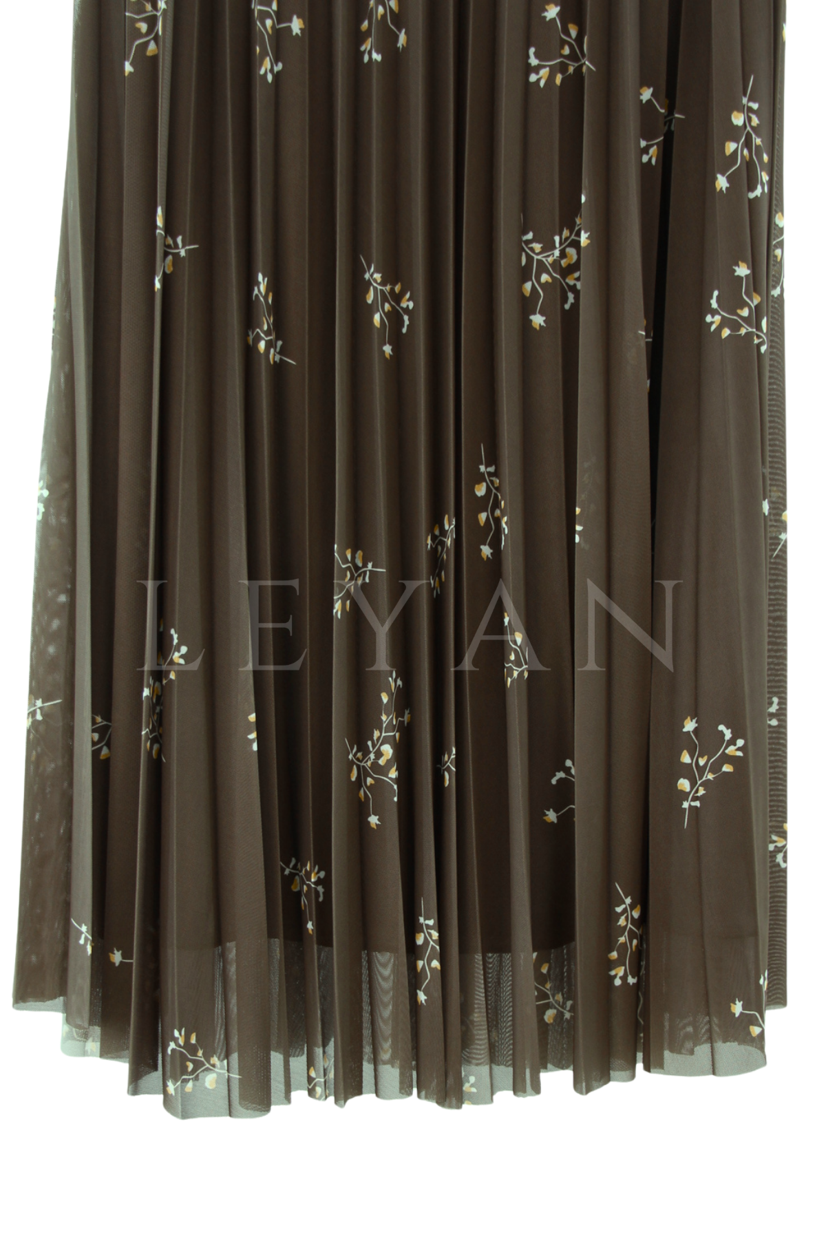 Fuat Gürşen Çiçekli Etek-LYN04615 Kahve
