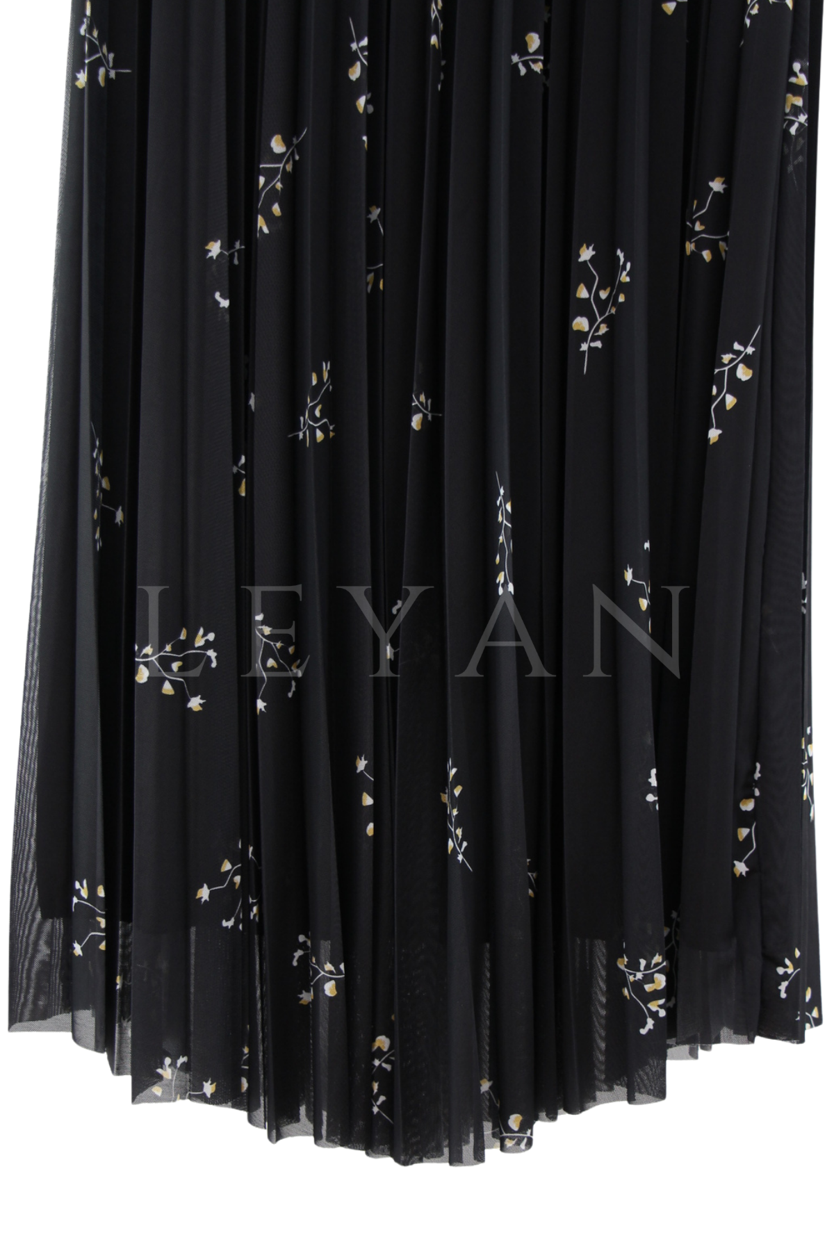 Fuat Gürşen Çiçekli Etek-LYN04615 Siyah