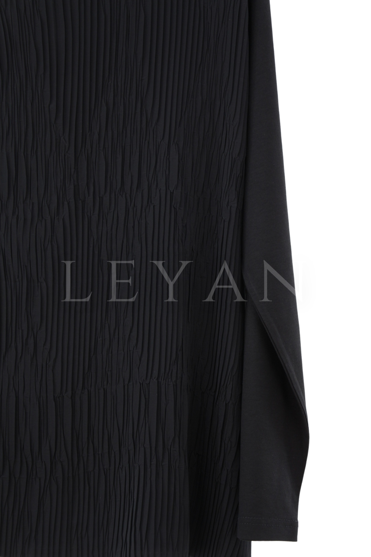 Kollu Kırıştırma İçlik- LYN04620 Siyah