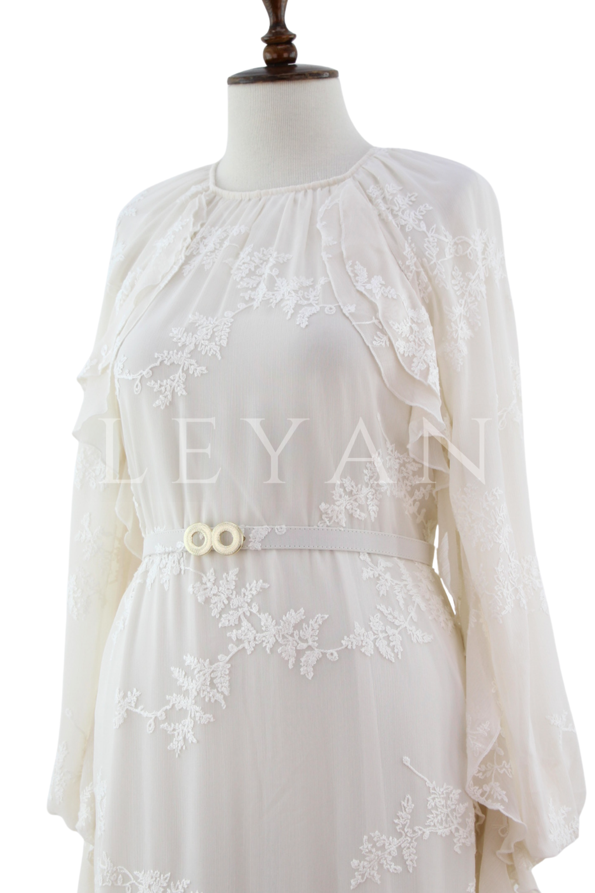 Müsemma Lili Elbise-LYN04628 Ekru